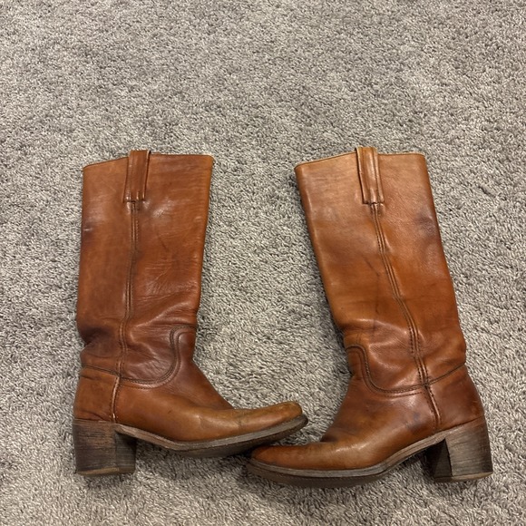 Frye Shoes - Vintage 70s FRYE Black Label Campus Boots 8760 Made in USA Leather Women's 6.5 B